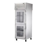True STR1RPT-2HG-1S-HC - Pass-Thru Refrigerator, one-section, (2) glass half doors front, (1) solid door rear